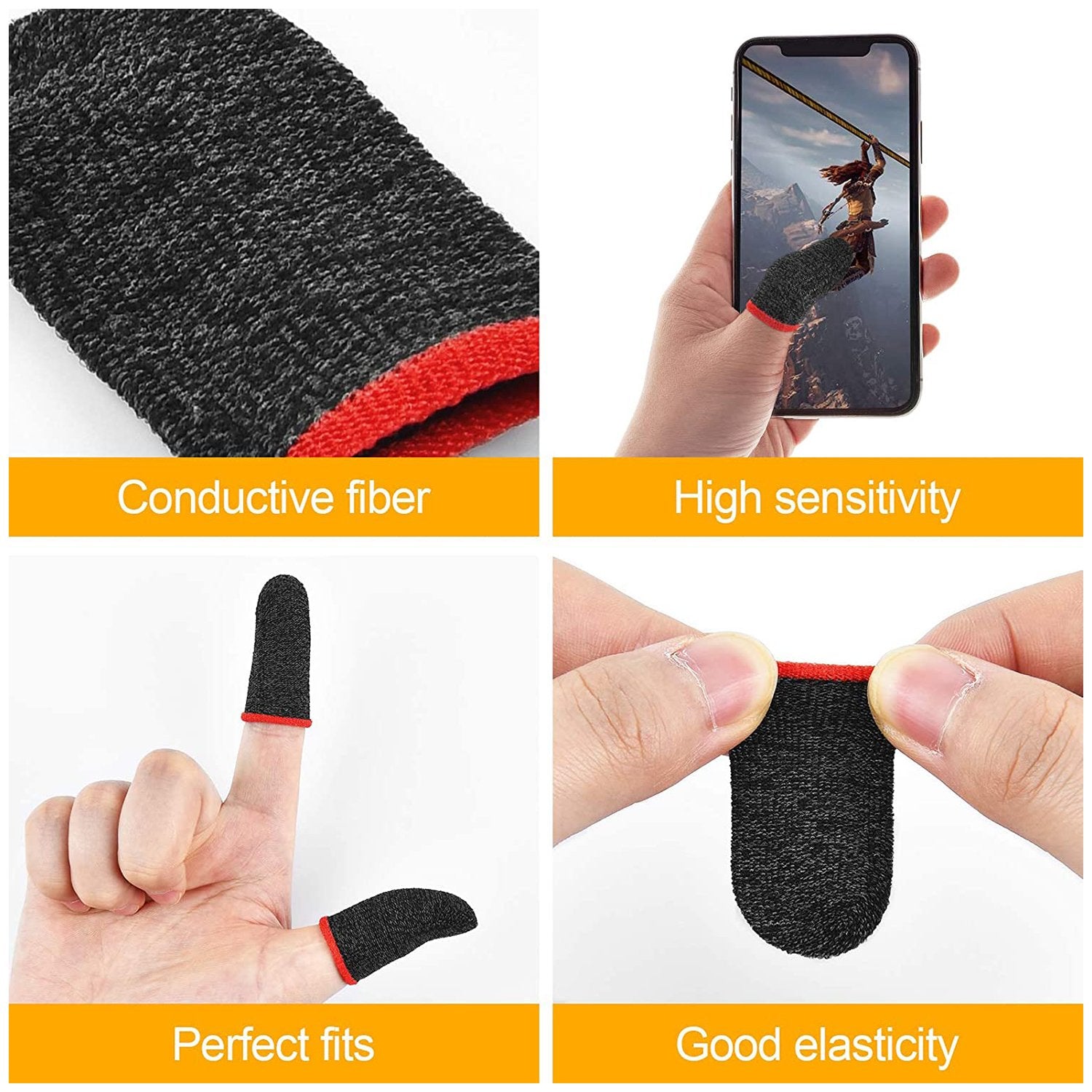 7391 Thumb & Finger Sleeve for Mobile Game, Pubg,Cod,Freefire (1Pair only) 7391 Thumb & Finger Sleeve for Mobile Game, Pubg,Cod,Freefire (1Pair only)